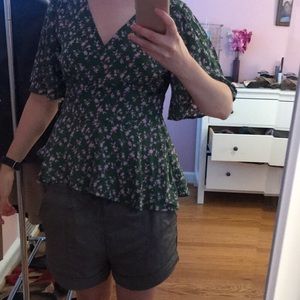 Bobeau floral wrap top